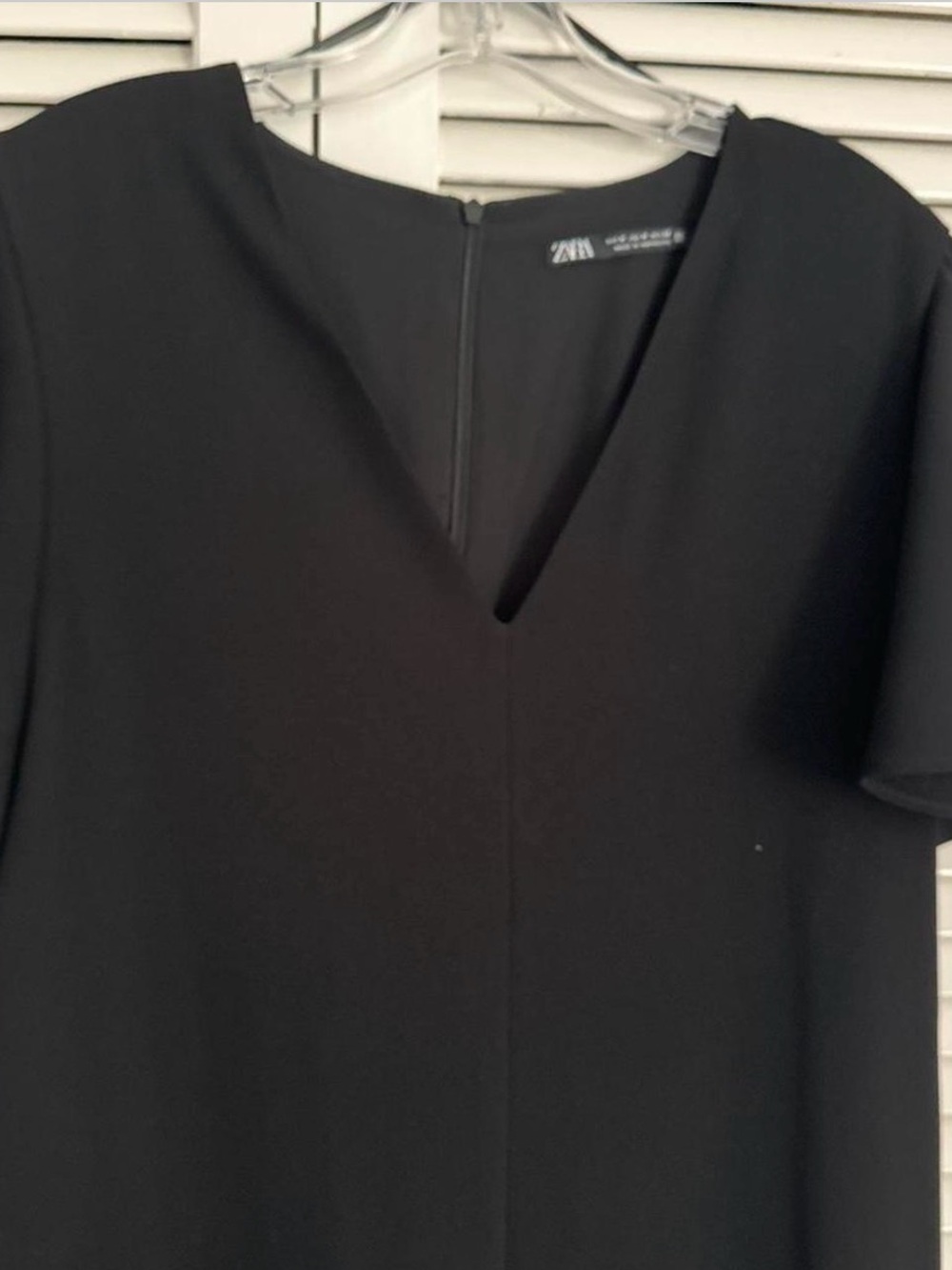 Zara Black V-Neck flutter sleeve jumpsuit